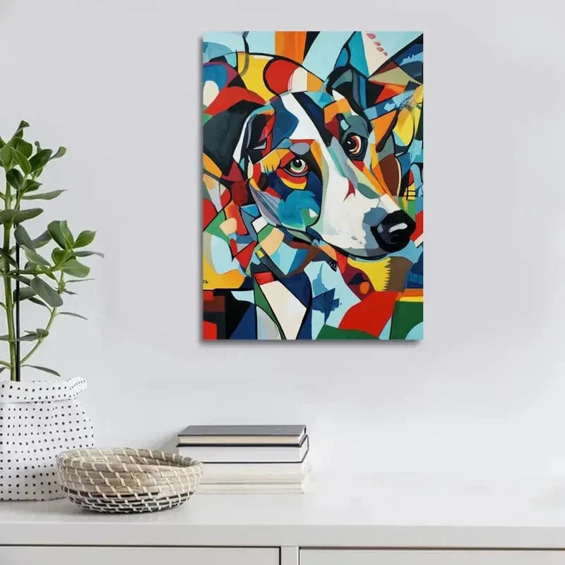 Beautiful Abstract Springfield Hound Dog Painting 40x60cm Metal Print Ready to Hang