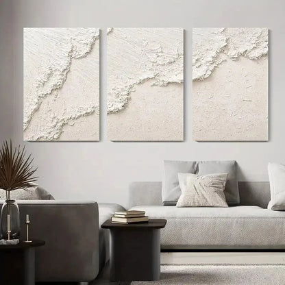 3pcs Earth Color Minimalist 3D Lightening Art Metal Print Ready to Hang Art