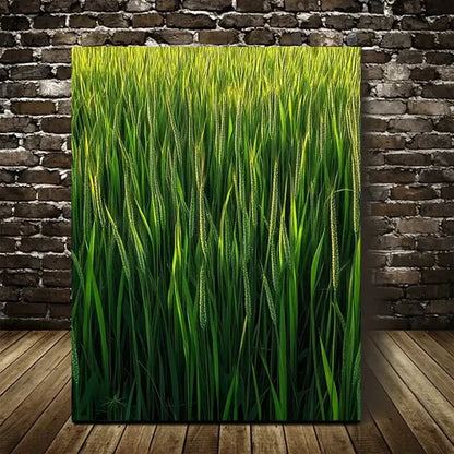 Beautiful Green Dogtail Grassland Suitable Painting 60x90cm Metal Print Ready to Hang