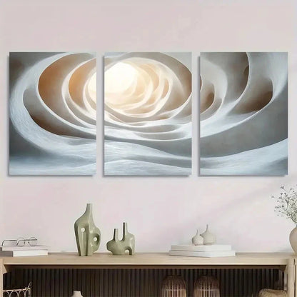 3pcs Spiral Ring Circle Pattern Abstract Perfect Wall Art Set Canvas Framed 40x60cm - High Quality Print 100% Australian Made Wall Canvas Ready to Hang