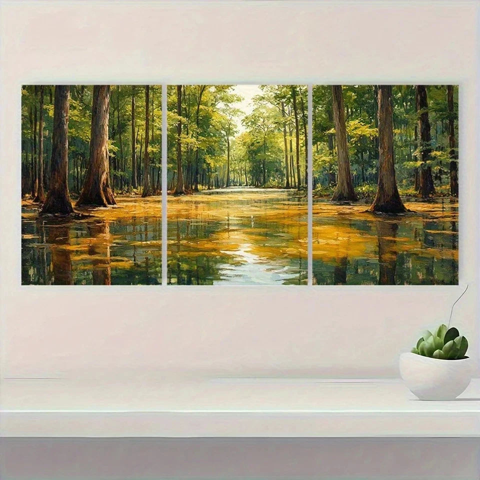 3pcs Congaree National Park Scenery Metal Print Ready to Hang Art