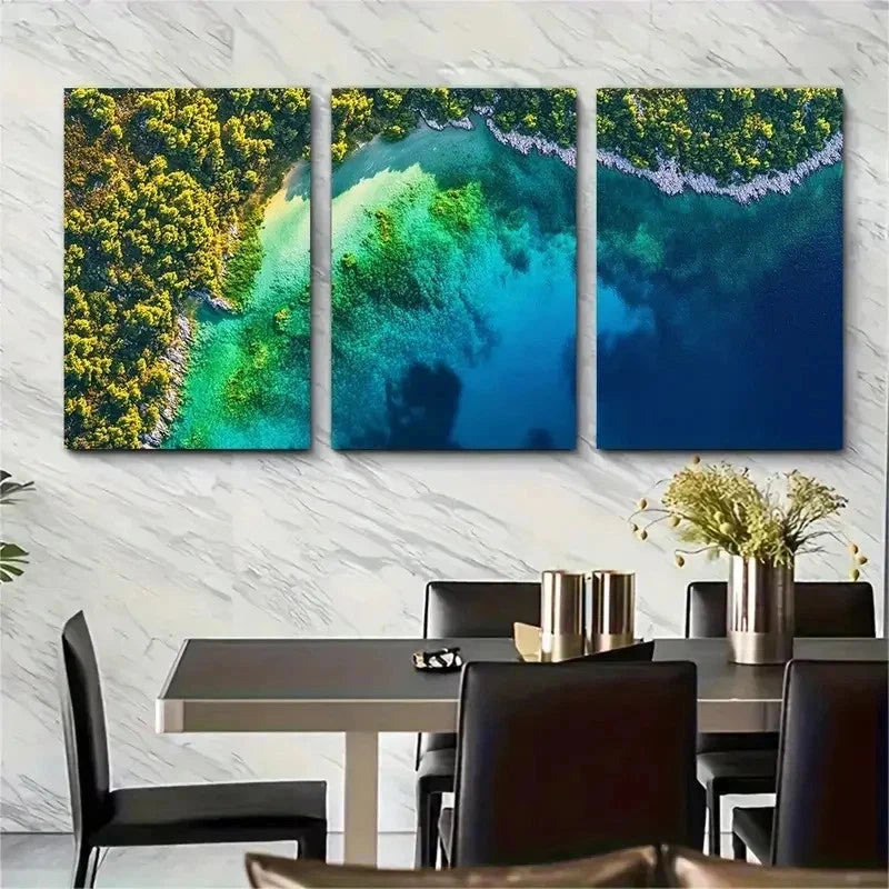 3pcs Lovers Croatia National Park Décor Perfect Wall Art Set Canvas Framed 40x60cm - High Quality Print 100% Australian Made Wall Canvas Ready to Hang