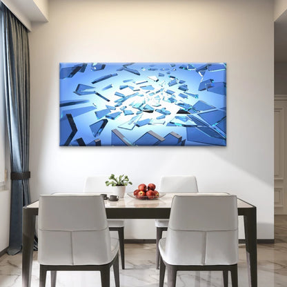 Broken Glass Texture Wall Art Canvas Office Home Room Framed 120x60cm