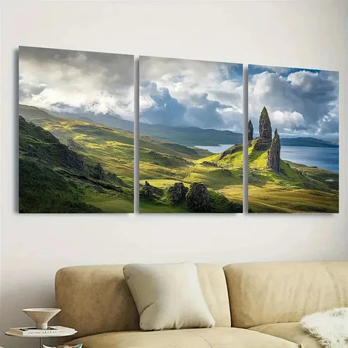 3pcs Isle of Skye Scotlands Wall Art Set Canvas Unframed - High Quality Print 100% Australian Made Wall Canvas