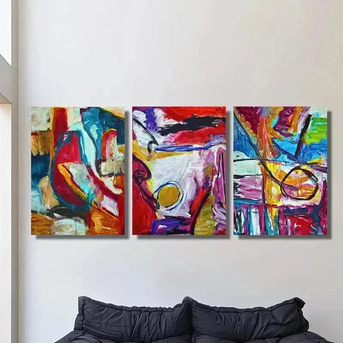 3pcs Colorful Dynamic Graffiti Style Wall Art Canvas Unframed - High Quality Print 100% Australian Made Wall Canvas