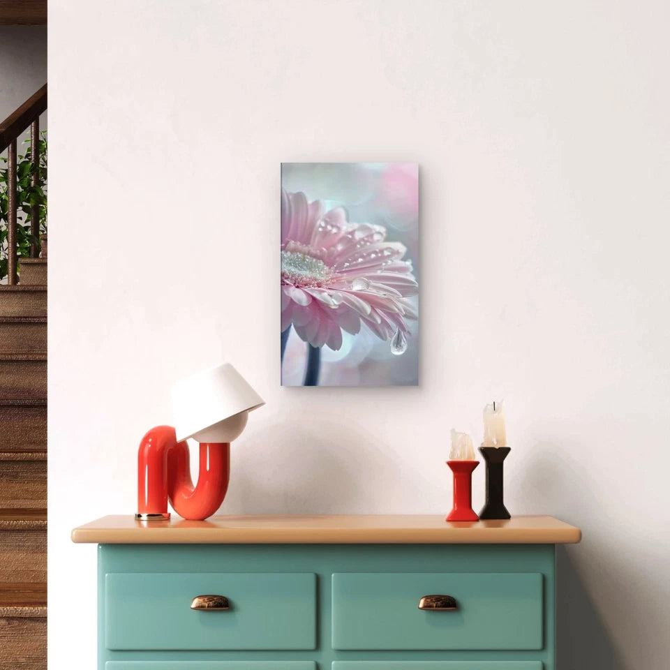 Pink Gerbera Daisy Flower Metal Print Ready to Hang