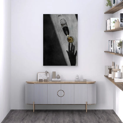 Wine Glass With Shadows 60x90cm Metal Print Ready to Hang