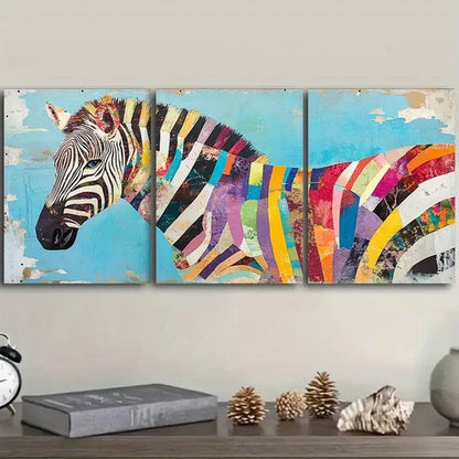 3pcs an elegant zebra Wall Art Set Canvas Unframed - High Quality Print 100% Australian Made Wall Canvas