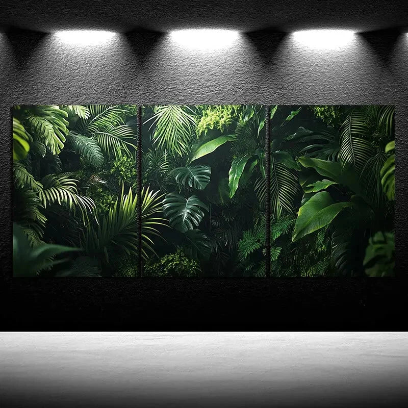 3pcs Green Plants Under The Sunshine Botanical Metal Print Ready to Hang Art