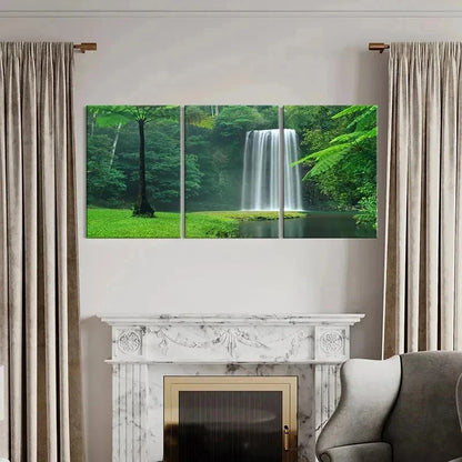 3pcs Mountains Lakes and Waterfall Decor Wall Art Set Canvas Framed 40x60cm - High Quality Print 100% Australian Made Wall Canvas Ready to Hang