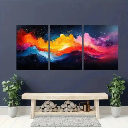 3pcs Painting Bright And Colorful Abstract Wall Art Canvas Unframed - High Quality Print 100% Australian Made Wall Canvas