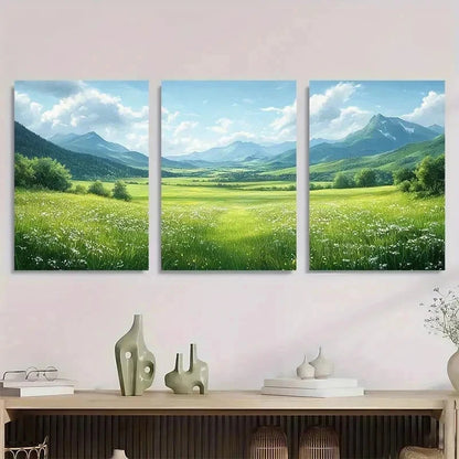 3pcs Wilderness Landscape Illustrations Perfect Wall Art Set Canvas Framed 40x60cm - High Quality Print 100% Australian Made Wall Canvas Ready to Hang
