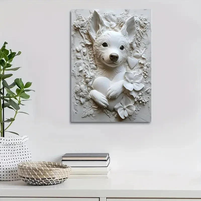 Puppy Love Theme Titled 'Choose Kindness Painting 40x60cm Metal Print Ready to Hang