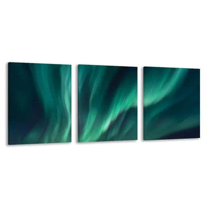 3pcs Northern Lights Dance Overhead Night Sky  Wall Art Set Canvas Framed 60x90cm - High Quality Print 100% Australian Made Wall Canvas Ready to Hang
