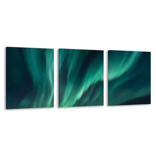 3pcs Northern Lights Dance Overhead Night Sky  Wall Art Set Canvas Framed 60x90cm - High Quality Print 100% Australian Made Wall Canvas Ready to Hang