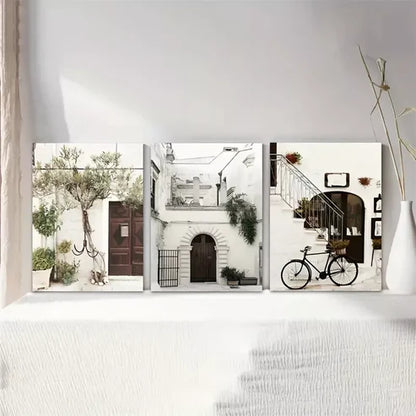 3pcs Italy Cityscape Oil Painting Wall Art Set Canvas Unframed - High Quality Print 100% Australian Made Wall Canvas