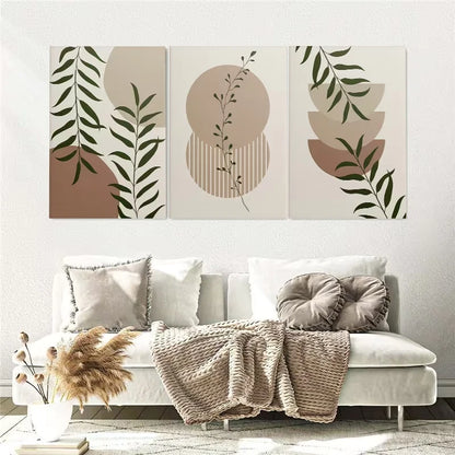 3pcs Modern Style Leaf Gallery Boho Botanical Wall Art Set Canvas Framed 60x90cm - High Quality Print 100% Australian Made Wall Canvas Ready to Hang
