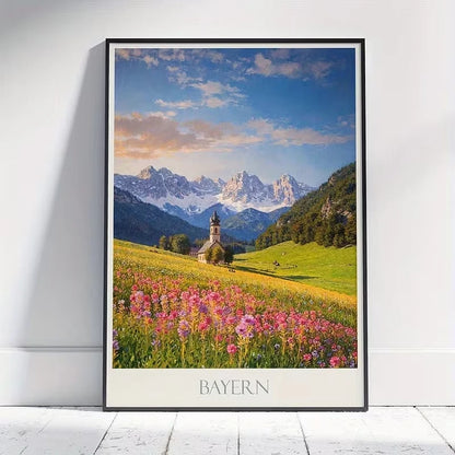 Bavaria Germany Alpine Landscape Travel Poster Print Wall Art