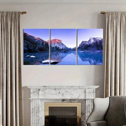 3pcs Magnificent Natural Landscape Art Mountain Wall Art Set Canvas Framed 40x60cm - High Quality Print 100% Australian Made Wall Canvas Ready to Hang