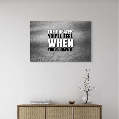 Monochromatic Workout Motivation Quote 5mm Plastic Poster Ready to Hang 90x60cm