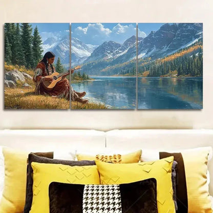 3pcs Girl by the River Scenery Nature Perfect Wall Perfect Wall Art Set Canvas Unframed - High Quality Print 100% Australian Made Wall Canvas