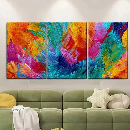 3pcs Abstract Impressionist City Street Wall Art Set Canvas Framed 60x90cm - High Quality Print 100% Australian Made Wall Canvas Ready to Hang