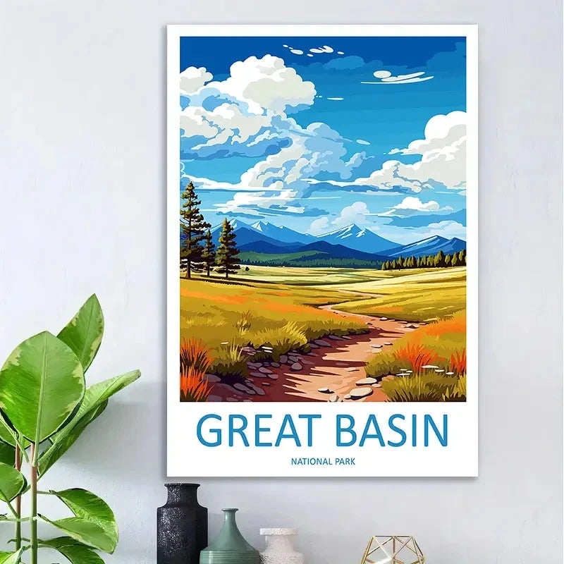 Great Basin National Park Mountain Nature Travel Poster Print Wall Art