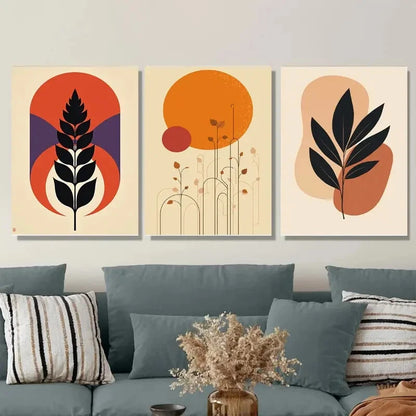3pcs Modern Abstract Minimalist Botanical Metal Print Ready to Hang Art