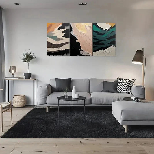 3pcs Colorful Abstract Design Metal Print Ready to Hang Art