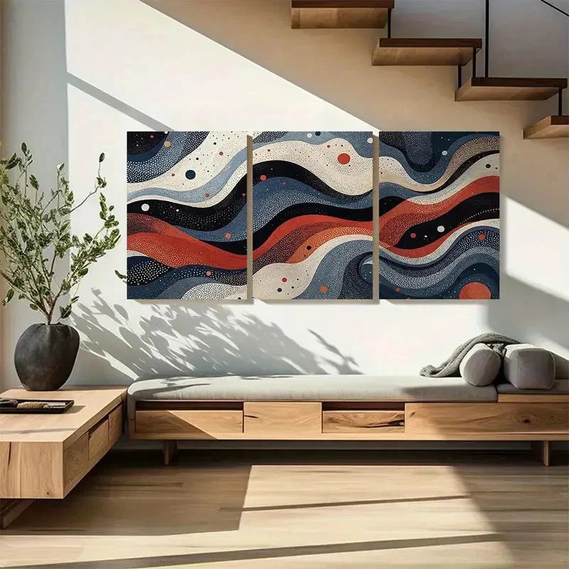 3pcs Galaxy Festival Inspired Abstract Painting Metal Print Ready to Hang Art