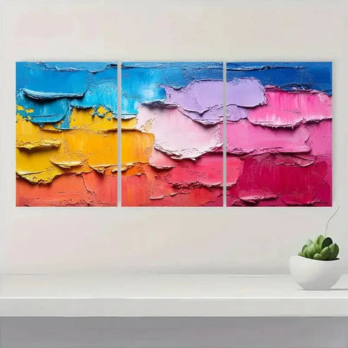 3pcs Abstract Colorful Texture Wall Art Canvas Unframed – High Quality Print 100% Australian Made Wall Canvas