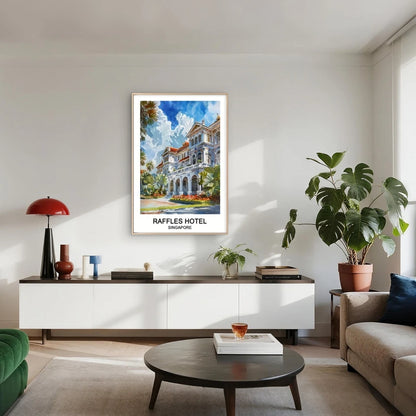 Raffles Hotel Singapore Decor Travel Poster Print Wall Art