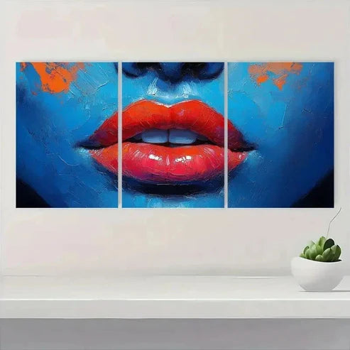 3pcs Bold Lipstick Accents Wall Art Set Canvas Unframed – High Quality Print, 100% Australian Made Wall Canvas