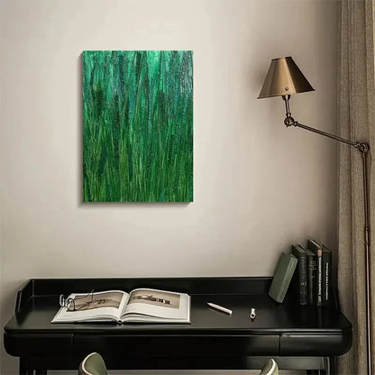 Thatch Grass Meadow Colorful Painting 40x60cm Metal Print Ready to Hang