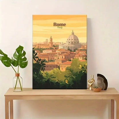 Vintage Italian Landscape Vatican City Travel Poster Print Wall Art
