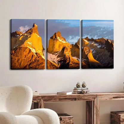 3pcs Torres del Paine National Park Perfect Wall Art Set Canvas Framed 40x60cm - High Quality Print 100% Australian Made Wall Canvas Ready to Hang