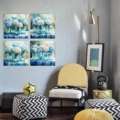 4pcsArt hydrangeaWall Art Canvas Framed