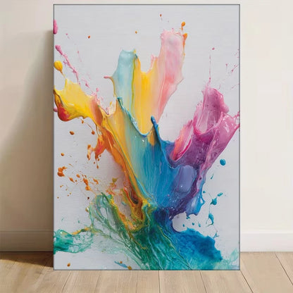Multicolor Abstract Ink Splatter Metal Print Ready to Hang