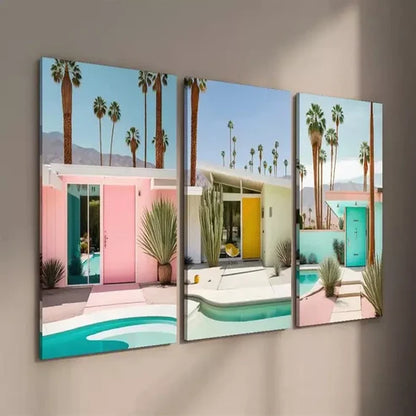 3pcs Mid Century Modern Canvas Framed 60x90cm - High Quality Print 100% Australian Made Wall Canvas Ready to Hang