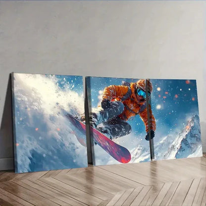 3pcs Snowboarder Wall Art Set Canvas Unframed - High Quality Print 100% Australian Made Wall Canvas