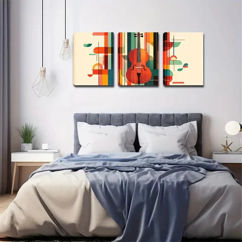 3pcs Multi-Colored Geometric Shape Wall Art Canvas Unframed - High Quality Print 100% Australian Made Wall Canvas
