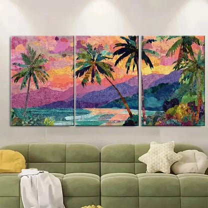 3pcs Tropical Day Daydream Wall Art Canvas Framed 50x70cm - High Quality Print 100% Australian Made Wall Canvas Ready to Hang