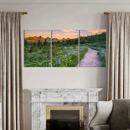 3pcs Vibrant Nature Landscape Art with Sunset Wall Art Set Canvas Framed 40x60cm - High Quality Print 100% Australian Made Wall Canvas Ready to Hang