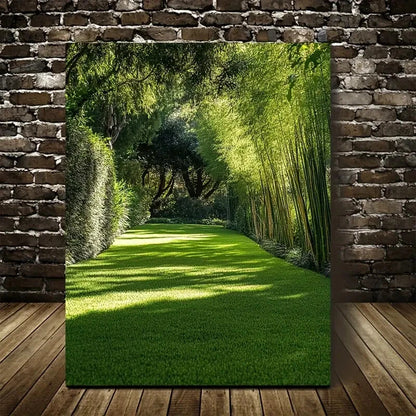 Emerald Bamboo Grass Lawn Painting  40x60cm Metal Print Ready to Hang