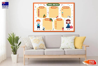 NEW (LAMINATED) School Timetable (61X91CM) educational CHART PICTURE PRINT