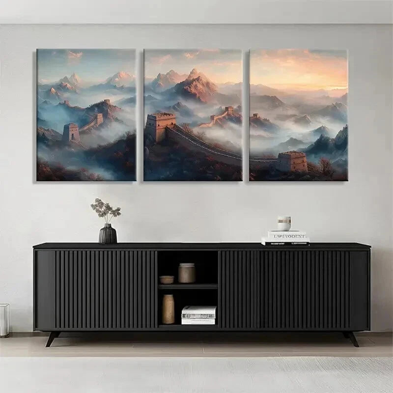 3pcs Scenic Great Landscape Misty Perfect Wall Art Set Canvas Framed 40x60cm - High Quality Print 100% Australian Made Wall Canvas Ready to Hang