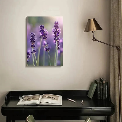 Lavender Vibrant Purple Flowers Painting 40x60cm Metal Print Ready to Hang