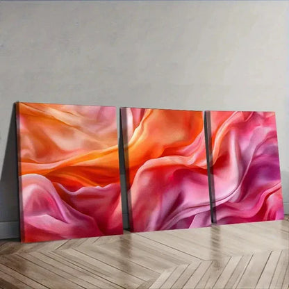 3pcs Flowing silk Wall Art Set Canvas Unframed - High Quality Print 100% Australian Made Wall Canvas
