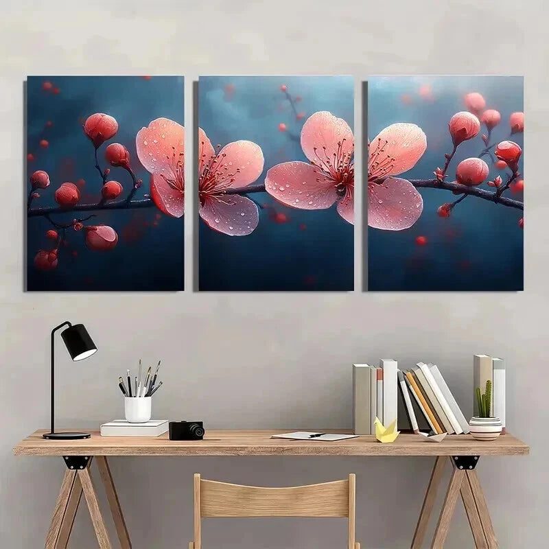 3pcs Blooming Wild Stamen Ncature Perfect Wall Art Set Canvas Framed 40x60cm - High Quality Print 100% Australian Made Wall Canvas Ready to Hang