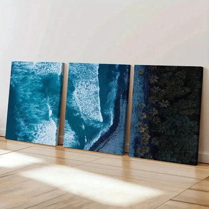 3pcs Ocean Waves Beach Nature Landscape Wall Art Set Canvas Framed 40x60cm - High Quality Print 100% Australian Made Wall Canvas Ready to Hang